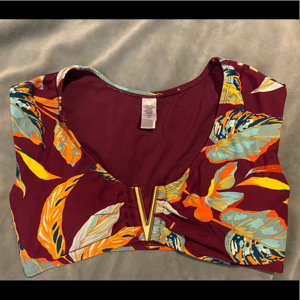 Cap-Sleeve Swim Top